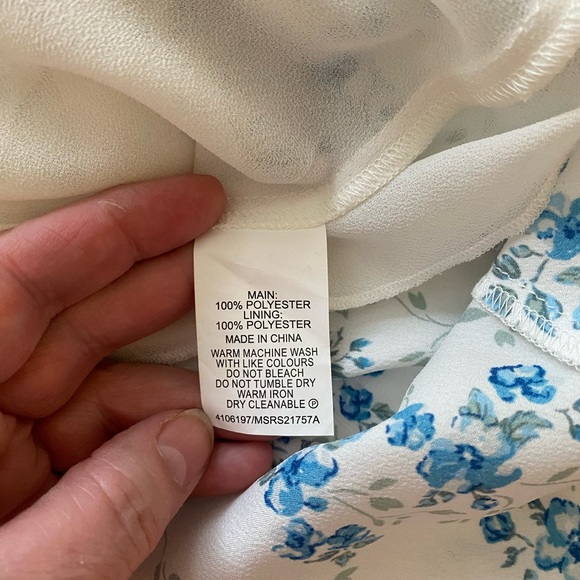 Size 10 - White & Blue Floral slim Maxi Dress from Miss Shop - Picture 13 of 13